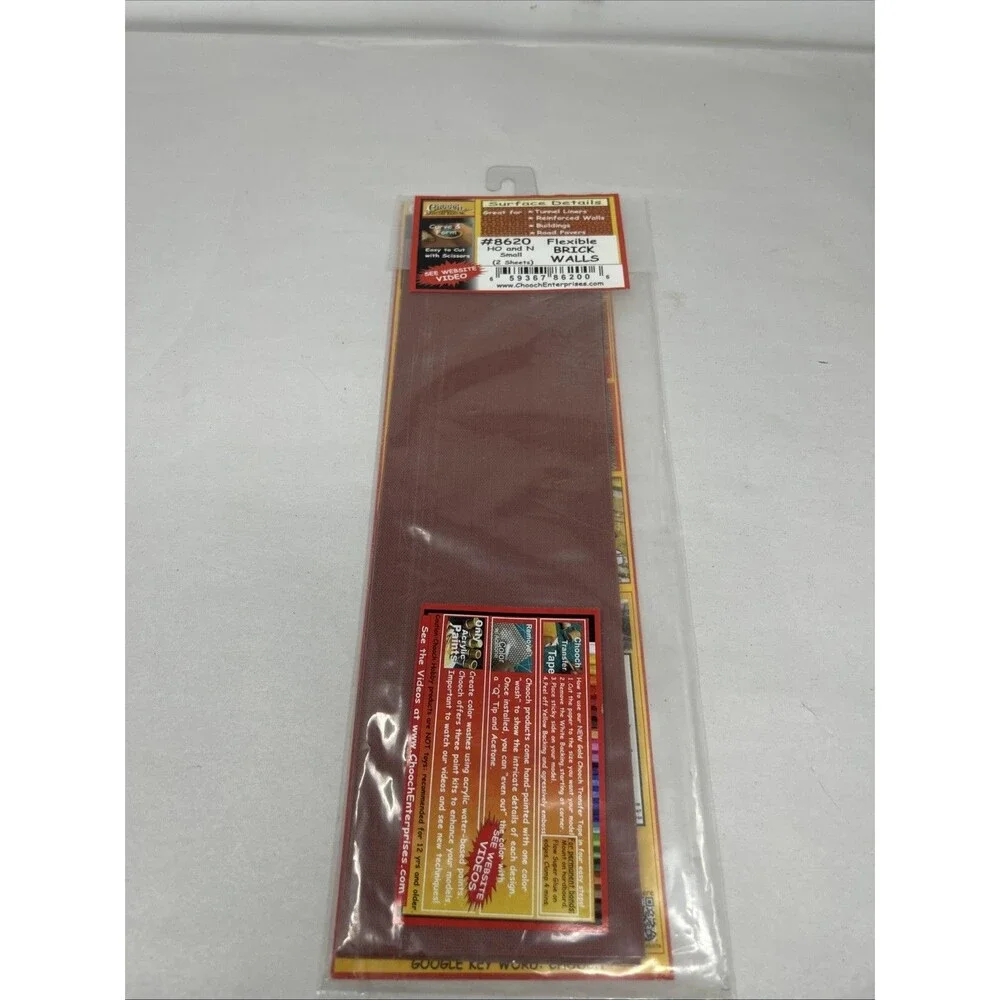 Chooch Enterprises 8620 HO & N Scale Flexible Brick Walls 2 Sheets in Pack